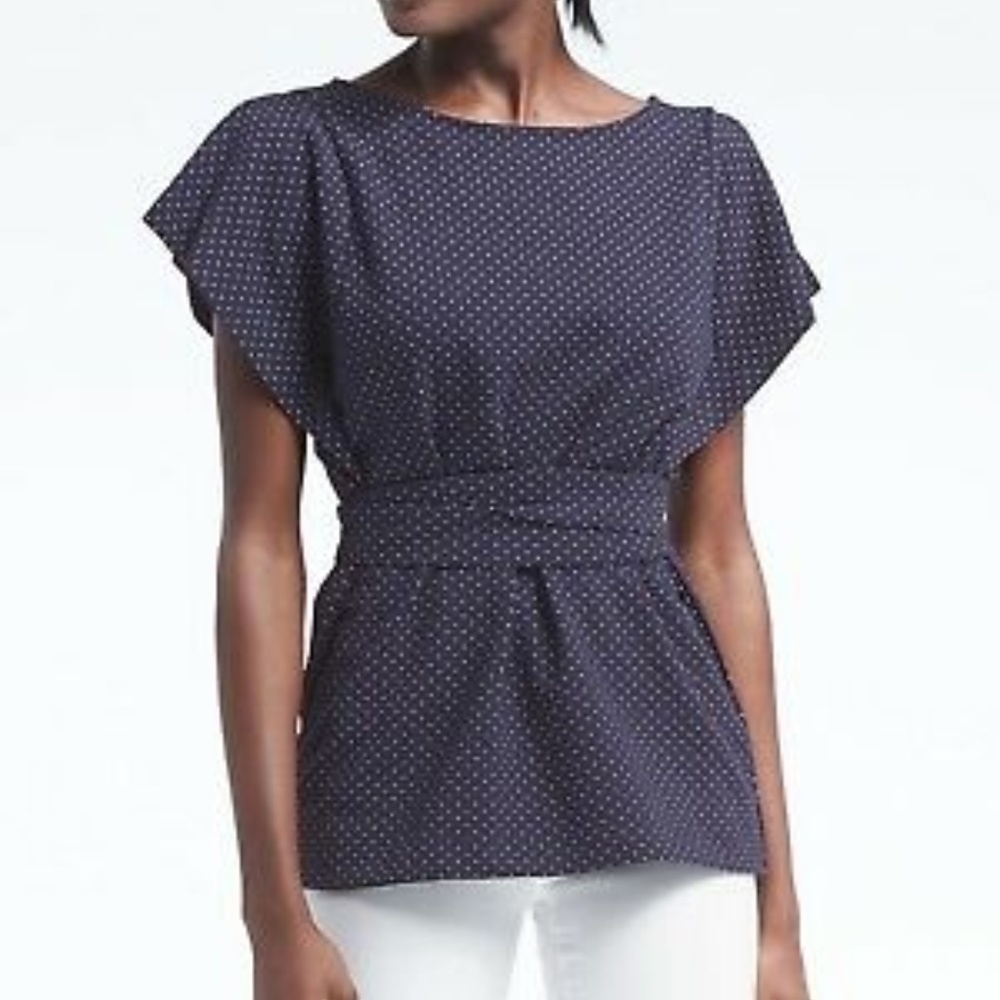 FINAL Banana Republic cascade sleeve belted top
